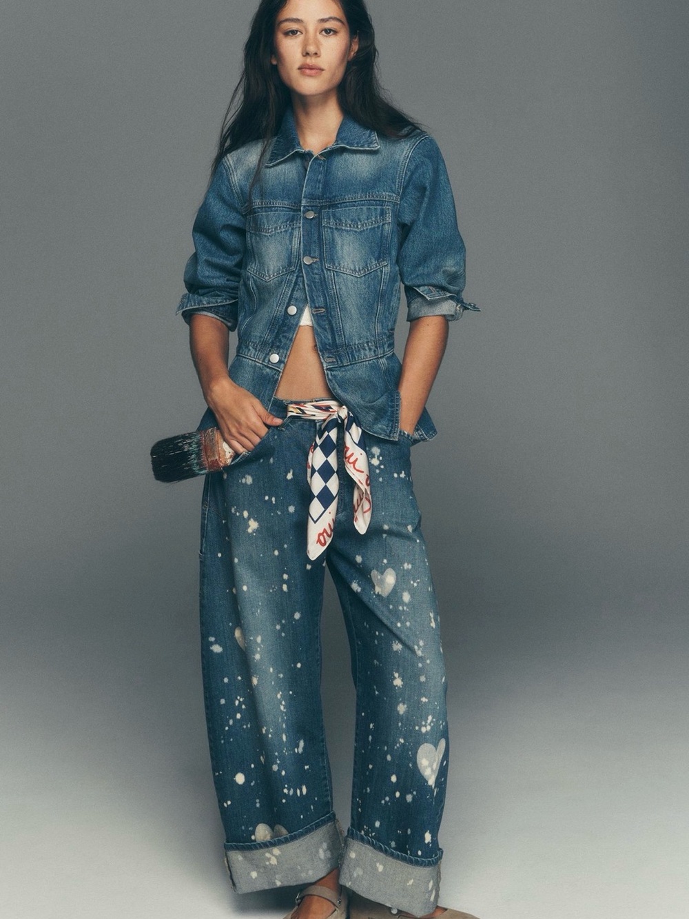 NWOT SOLD OUT Pilcro Anthropologie Kayden Carpenter Barrel Jeans - Picture 2 of 8
